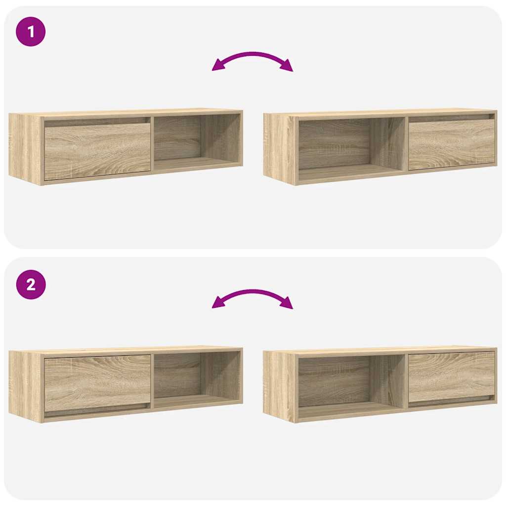 vidaXL Szafka RTV Sonoma Oak 100x31x25,5 cm Drewno klejone