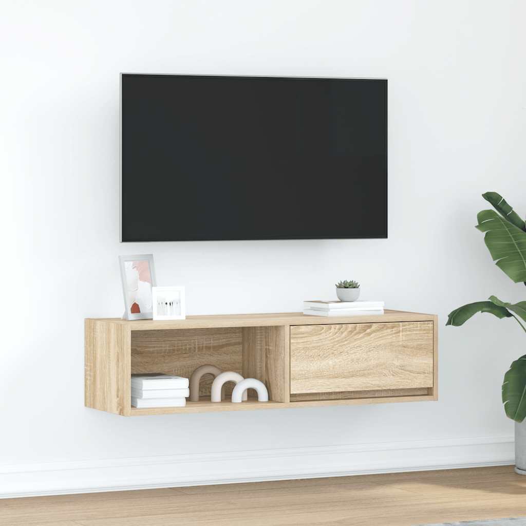 vidaXL Szafka RTV Sonoma Oak 100x31x25,5 cm Drewno klejone