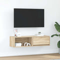 vidaXL Szafka RTV Sonoma Oak 100x31x25,5 cm Drewno klejone