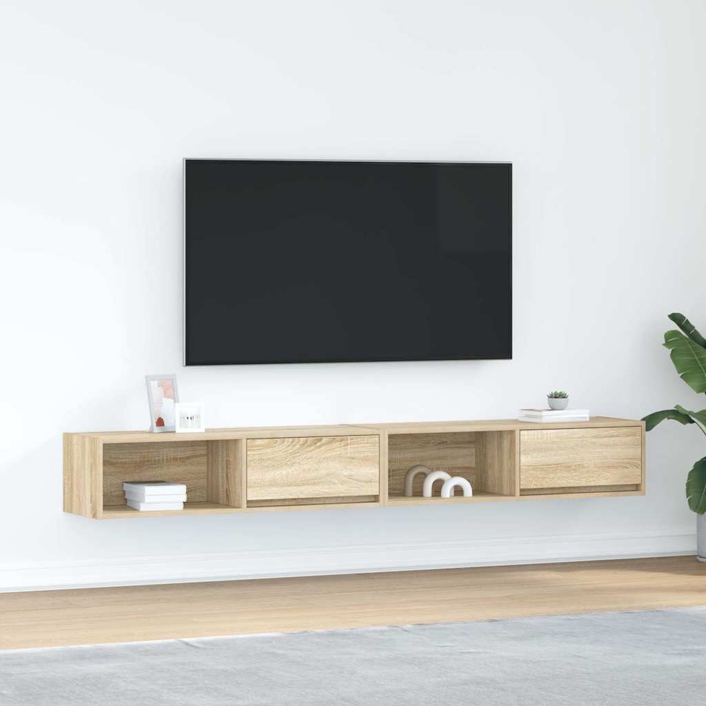 vidaXL Szafki RTV 2 szt. Dąb Sonoma 100x31x25,5 cm Drewno klejone