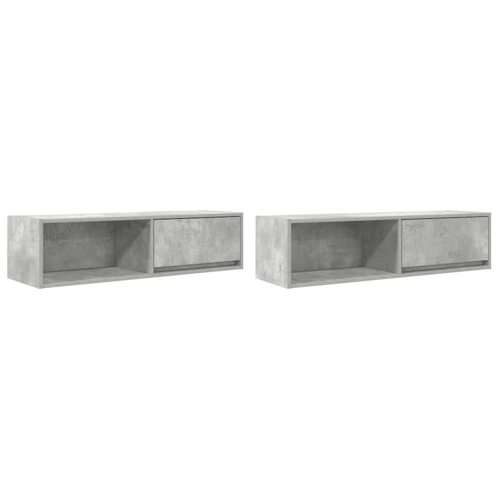 vidaXL Szafki RTV 2 szt. Beton Szary 100x31x25,5 cm Drewno klejone
