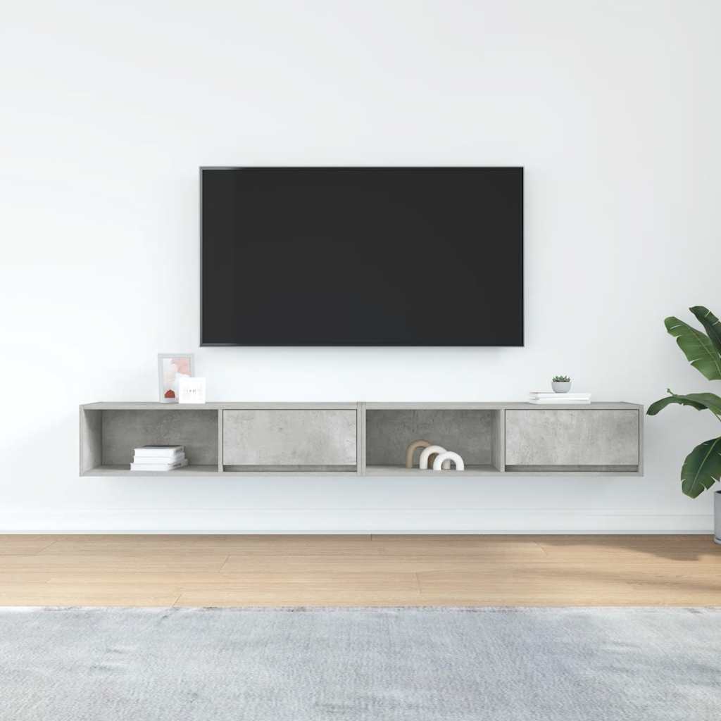 vidaXL Szafki RTV 2 szt. Beton Szary 100x31x25,5 cm Drewno klejone