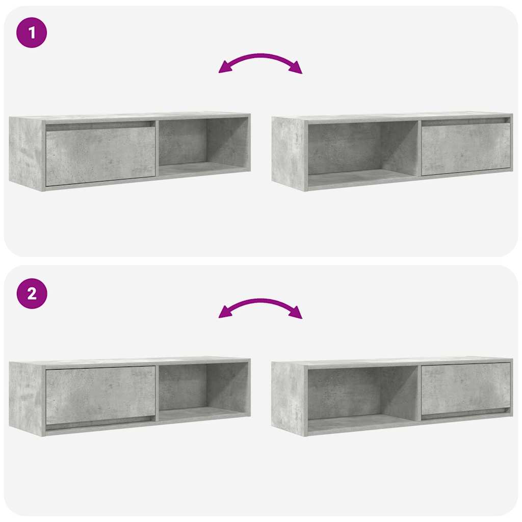 vidaXL Szafki RTV 2 szt. Beton Szary 100x31x25,5 cm Drewno klejone