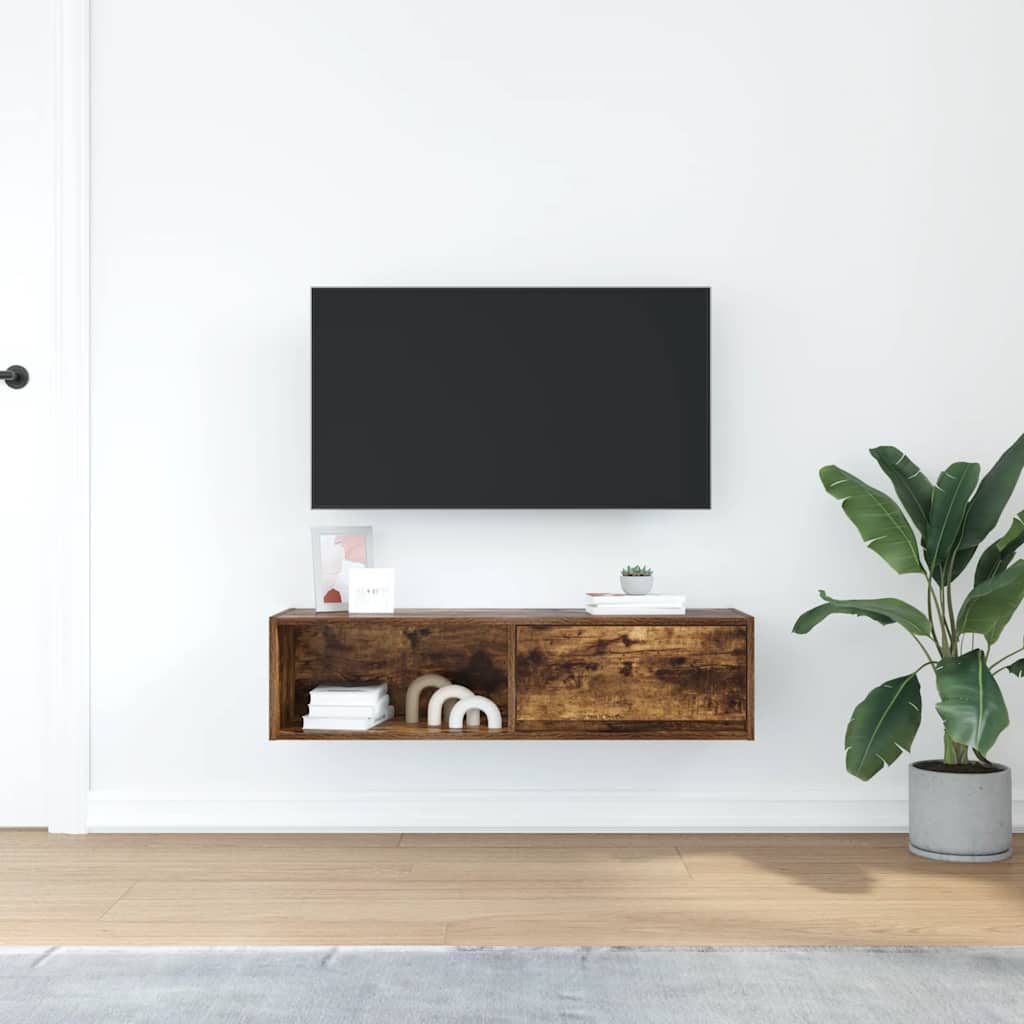 vidaXL Szafka RTV Dąb wędzony 100x31x25,5 cm Drewno klejone
