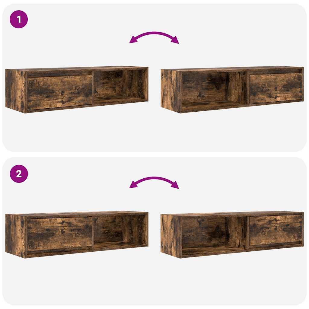 vidaXL Szafka RTV Dąb wędzony 100x31x25,5 cm Drewno klejone