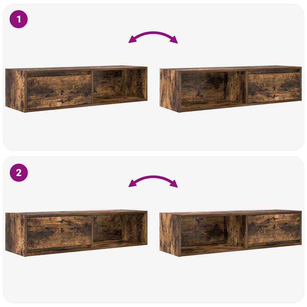 vidaXL Szafki RTV 2 szt. Dąb wędzony 100x31x25,5 cm Drewno klejone
