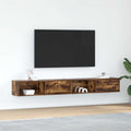 vidaXL Szafki RTV 2 szt. Dąb wędzony 100x31x25,5 cm Drewno klejone