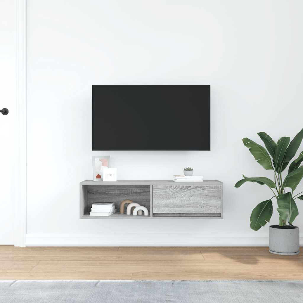 vidaXL Szafka RTV Szara Sonoma 100x31x25,5 cm Drewno klejone