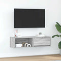 vidaXL Szafka RTV Szara Sonoma 100x31x25,5 cm Drewno klejone