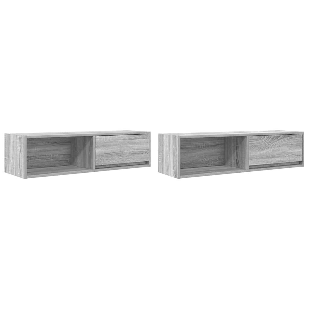 vidaXL Szafki RTV 2 szt. Szary Sonoma 100x31x25,5 cm Drewno klejone