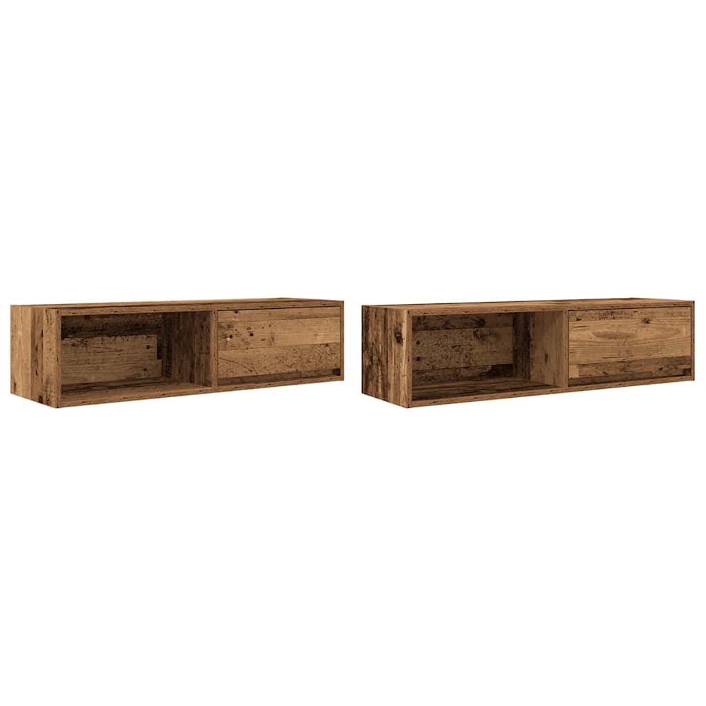vidaXL Szafki RTV 2 szt. Stare drewno 100x31x25,5 cm Drewno klejone