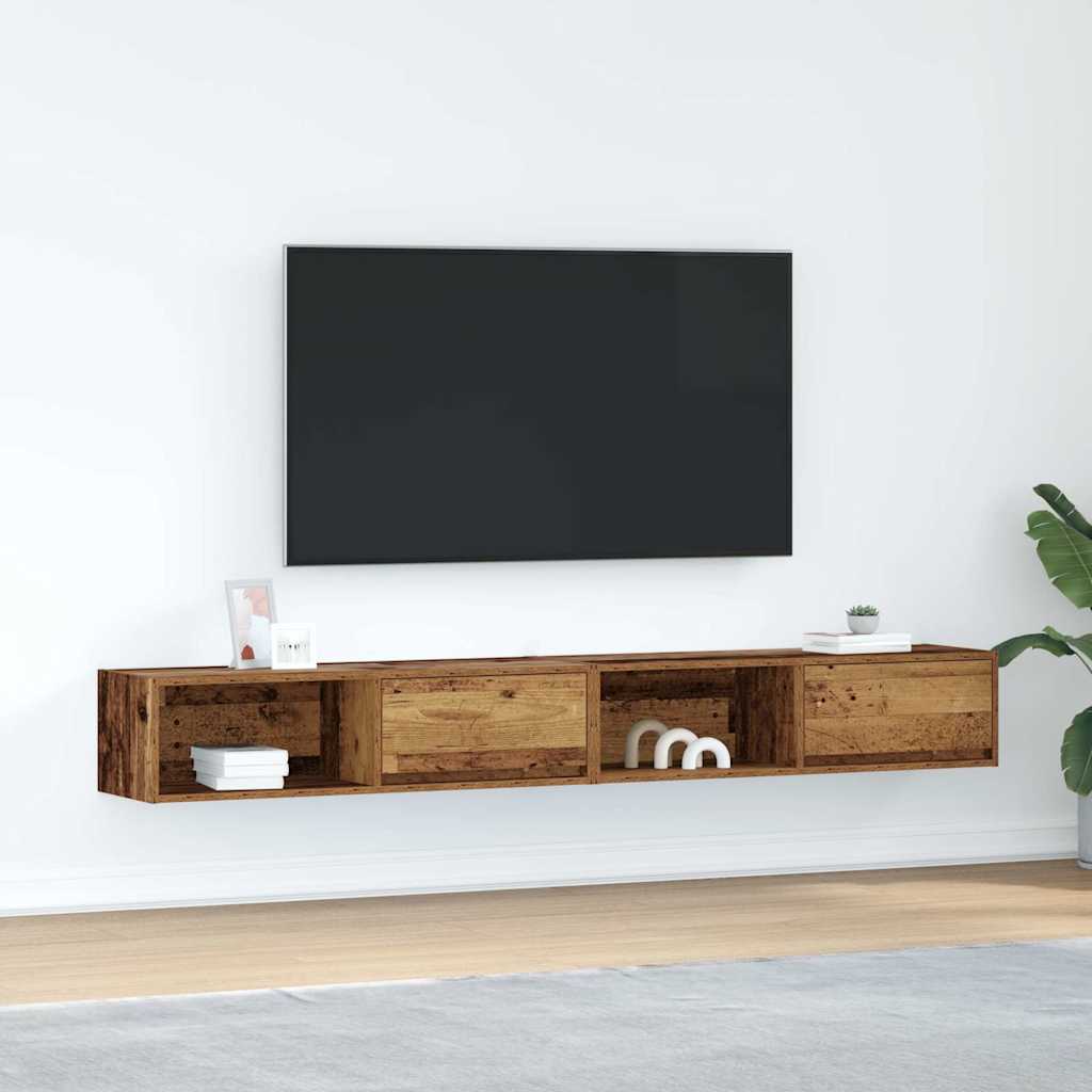 vidaXL Szafki RTV 2 szt. Stare drewno 100x31x25,5 cm Drewno klejone