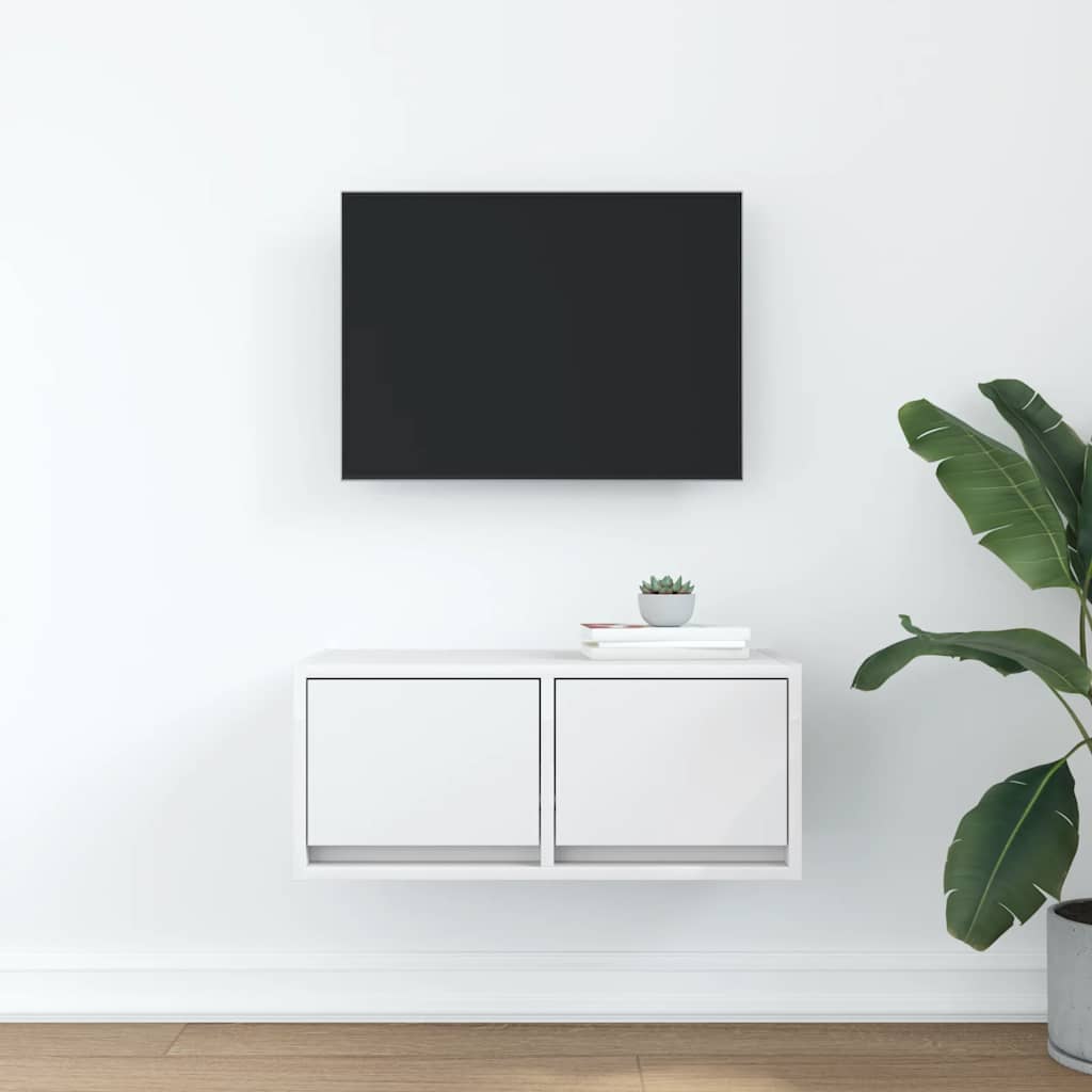 vidaXL Szafka RTV Biała 60x31x25,5 cm Drewno klejone