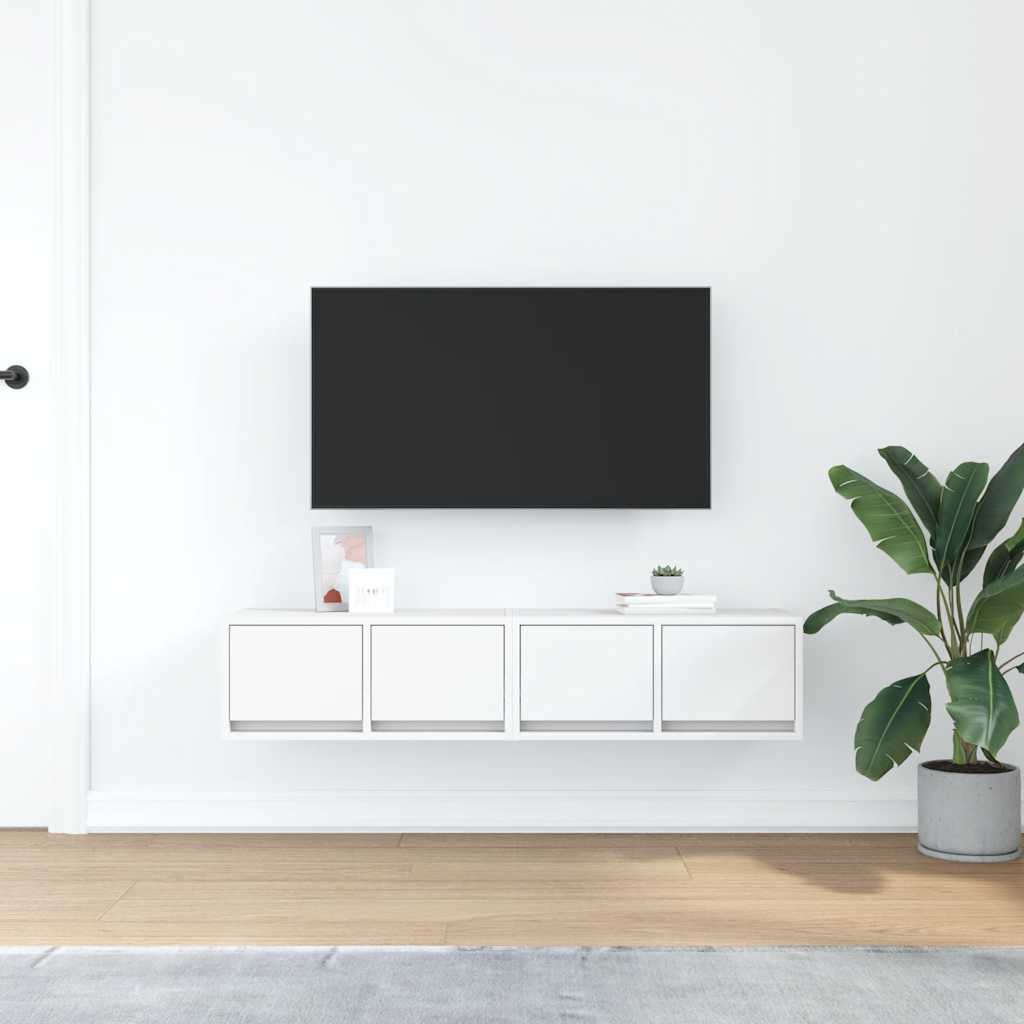 vidaXL Szafki RTV 2 szt. Białe 60x31x25,5 cm Drewno klejone