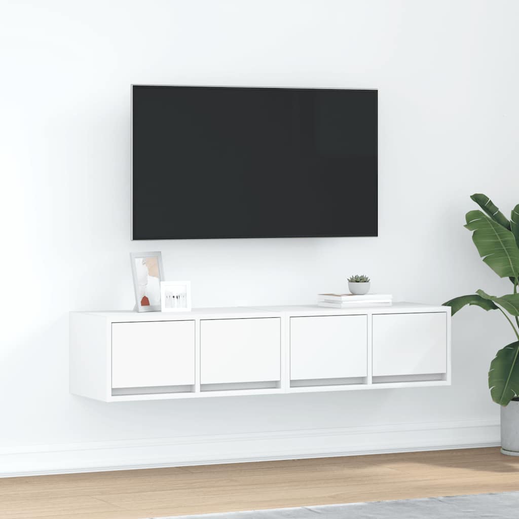 vidaXL Szafki RTV 2 szt. Białe 60x31x25,5 cm Drewno klejone