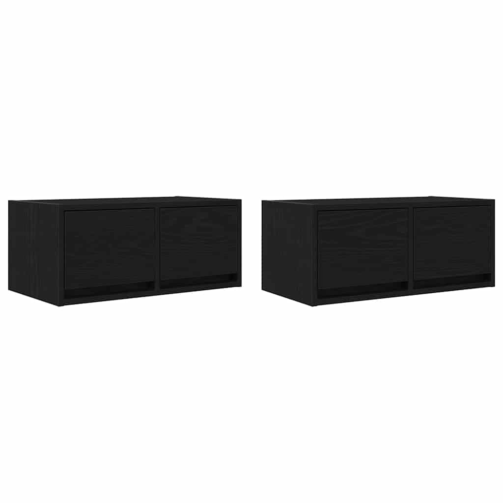 vidaXL Szafki RTV 2 szt. Dąb czarny 60x31x25,5 cm Drewno klejone