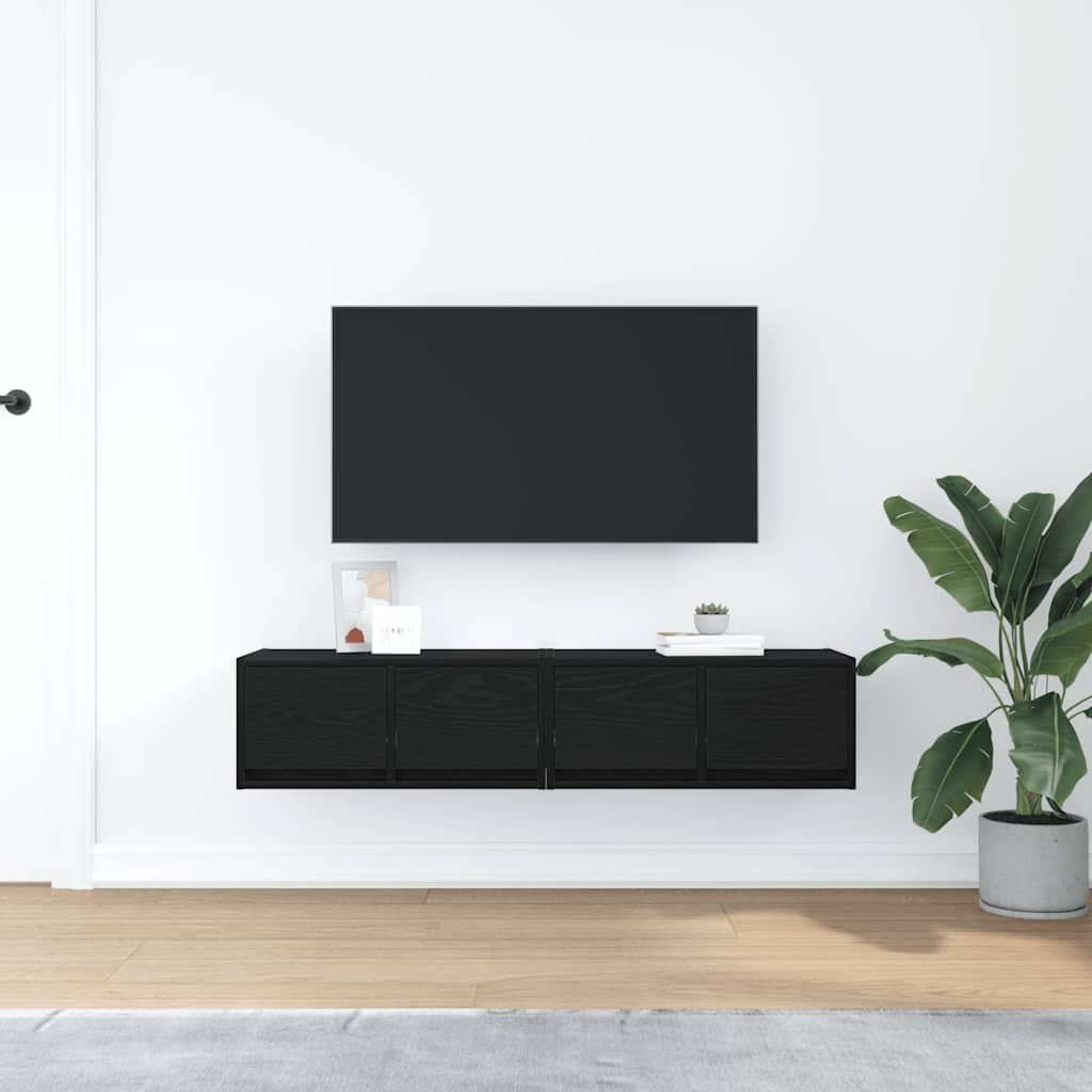 vidaXL Szafki RTV 2 szt. Dąb czarny 60x31x25,5 cm Drewno klejone