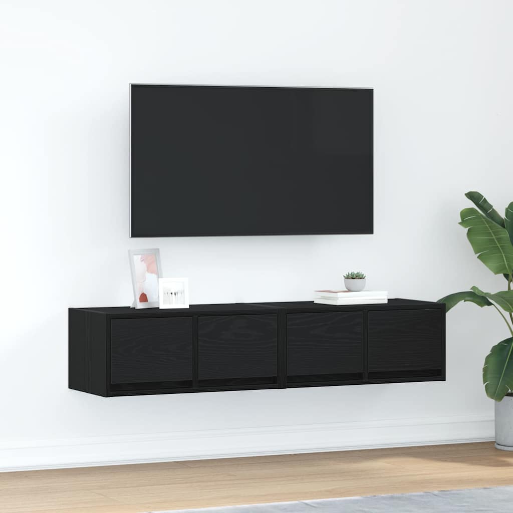 vidaXL Szafki RTV 2 szt. Dąb czarny 60x31x25,5 cm Drewno klejone