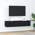 vidaXL Szafki RTV 2 szt. Dąb czarny 60x31x25,5 cm Drewno klejone