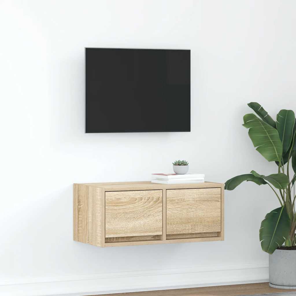 vidaXL Szafka RTV Sonoma Oak 60x31x25,5 cm Drewno klejone