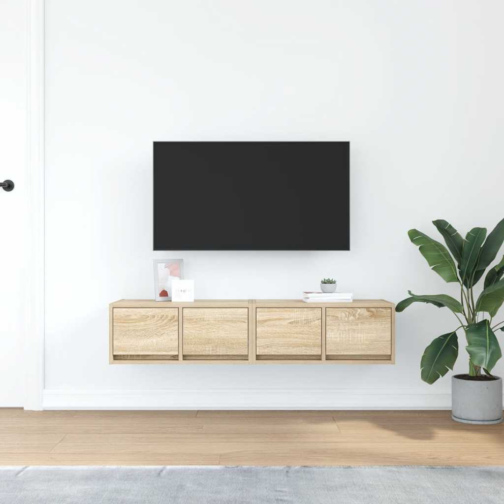 vidaXL Szafki RTV 2 szt. Dąb Sonoma 60x31x25,5 cm Drewno klejone