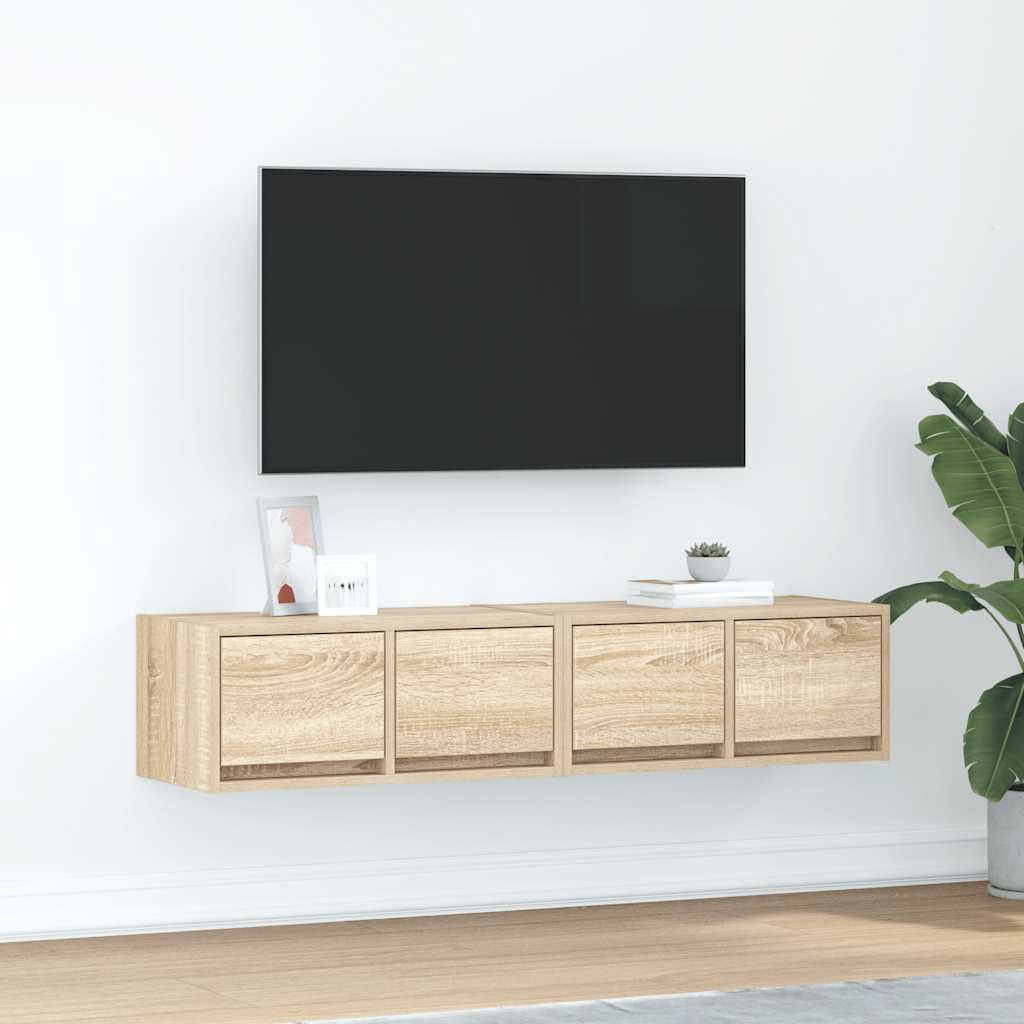 vidaXL Szafki RTV 2 szt. Dąb Sonoma 60x31x25,5 cm Drewno klejone