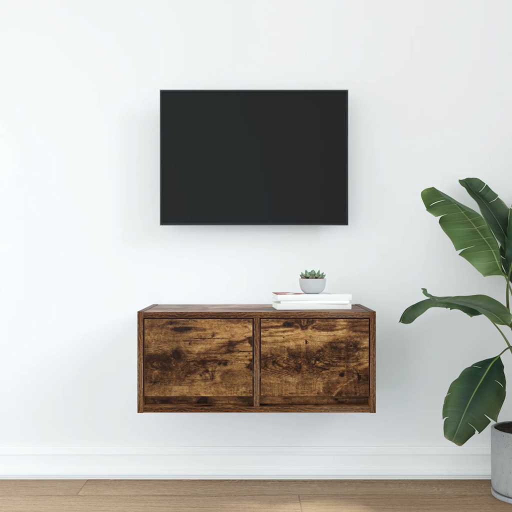 vidaXL Szafka RTV Dąb wędzony 60x31x25,5 cm Drewno klejone
