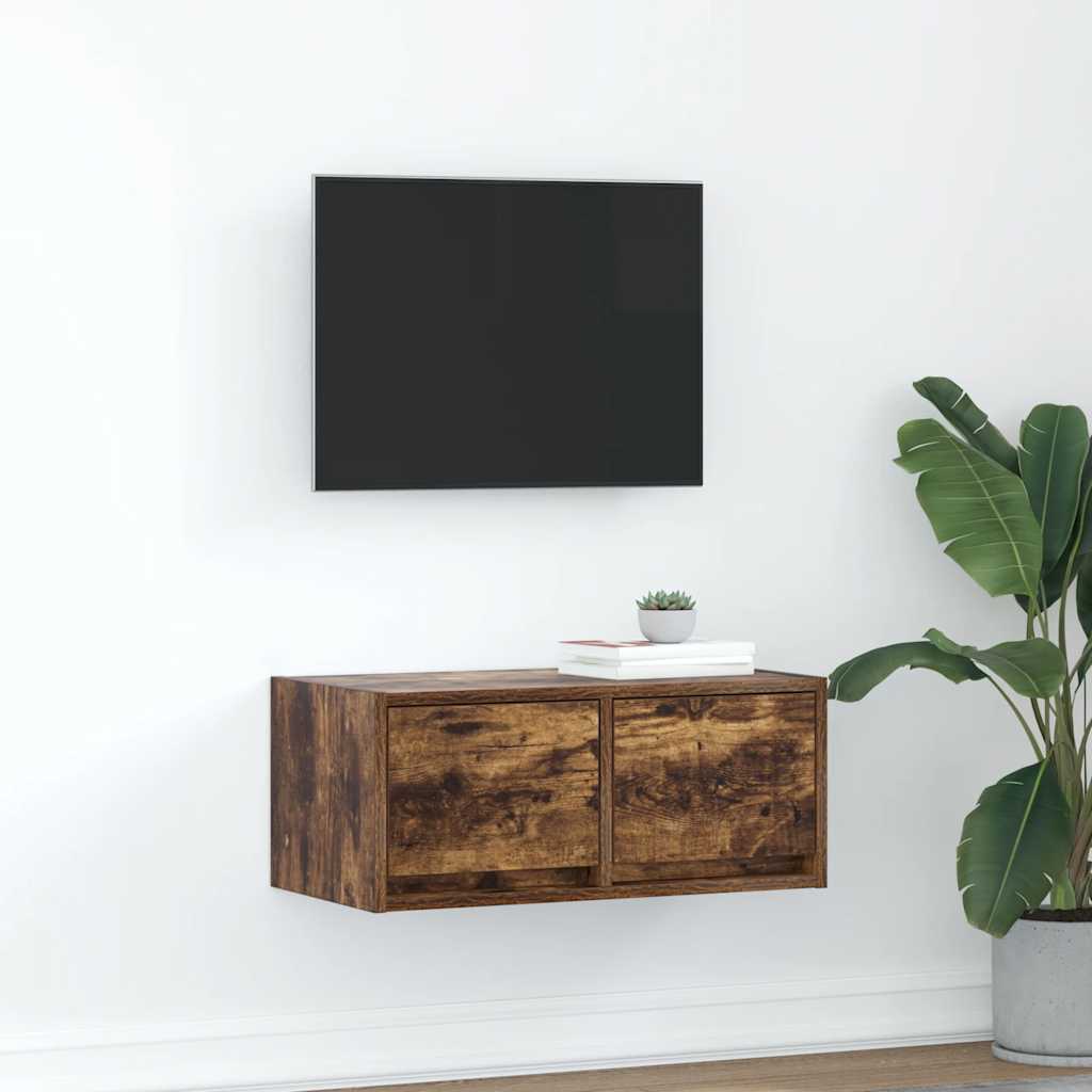 vidaXL Szafka RTV Dąb wędzony 60x31x25,5 cm Drewno klejone