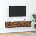 vidaXL Szafki RTV 2 szt. Dąb wędzony 60x31x25,5 cm Drewno klejone