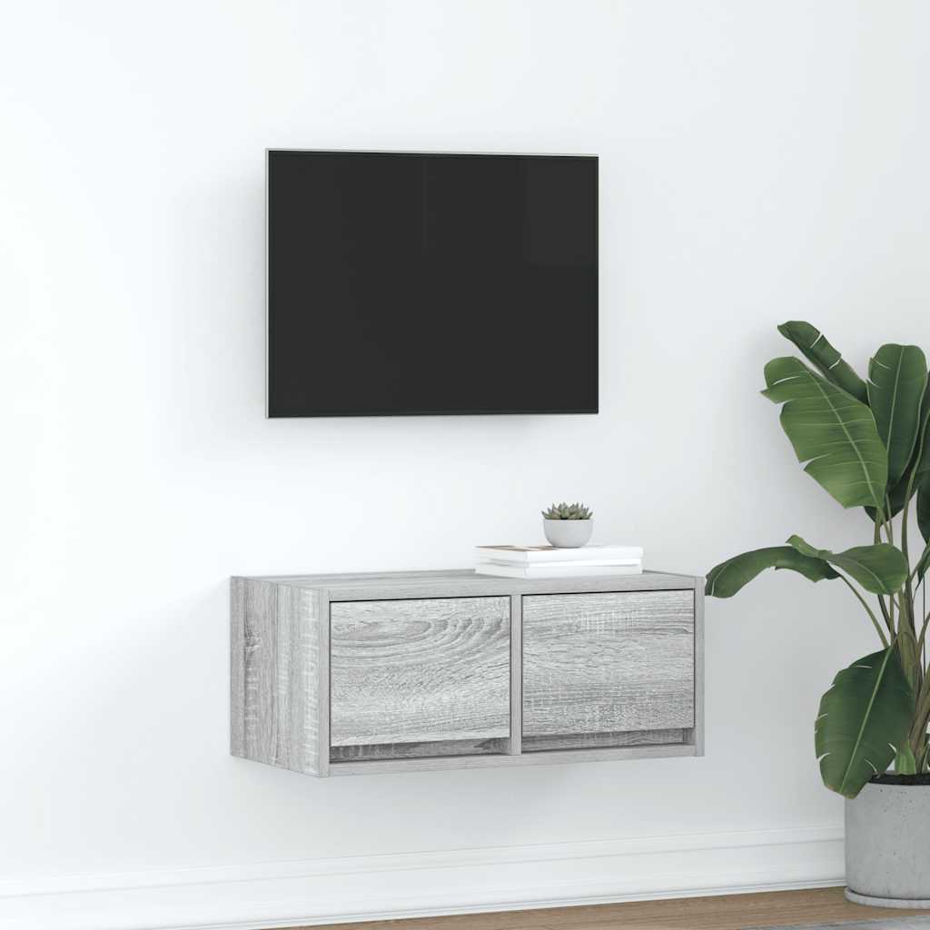 vidaXL Szafka RTV Szara Sonoma 60x31x25,5 cm Drewno klejone