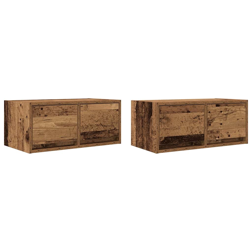 vidaXL Szafki RTV 2 szt. Stare drewno 60x31x25,5 cm Drewno klejone