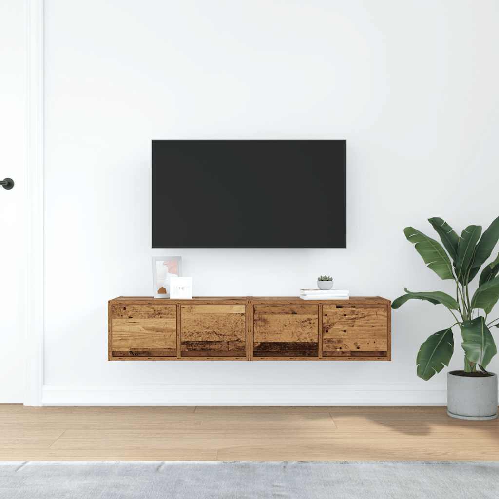 vidaXL Szafki RTV 2 szt. Stare drewno 60x31x25,5 cm Drewno klejone