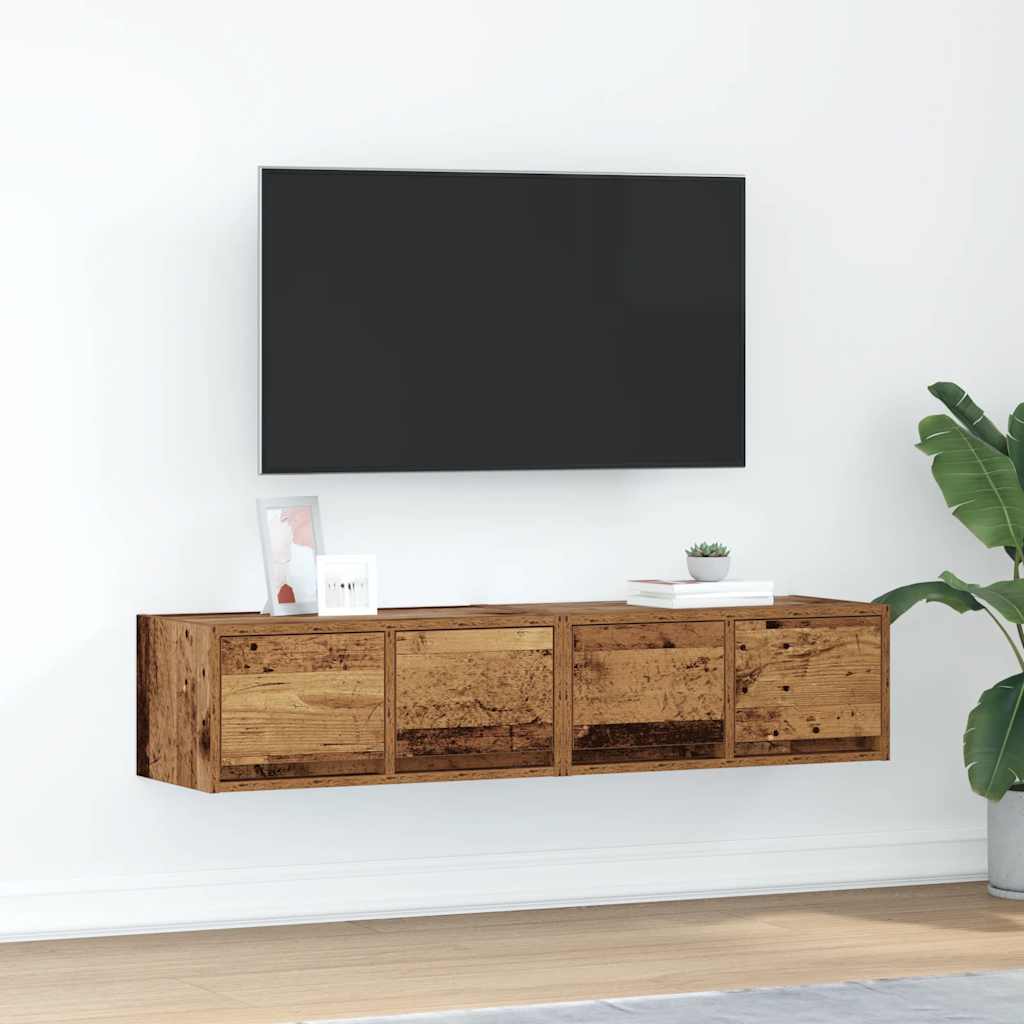 vidaXL Szafki RTV 2 szt. Stare drewno 60x31x25,5 cm Drewno klejone