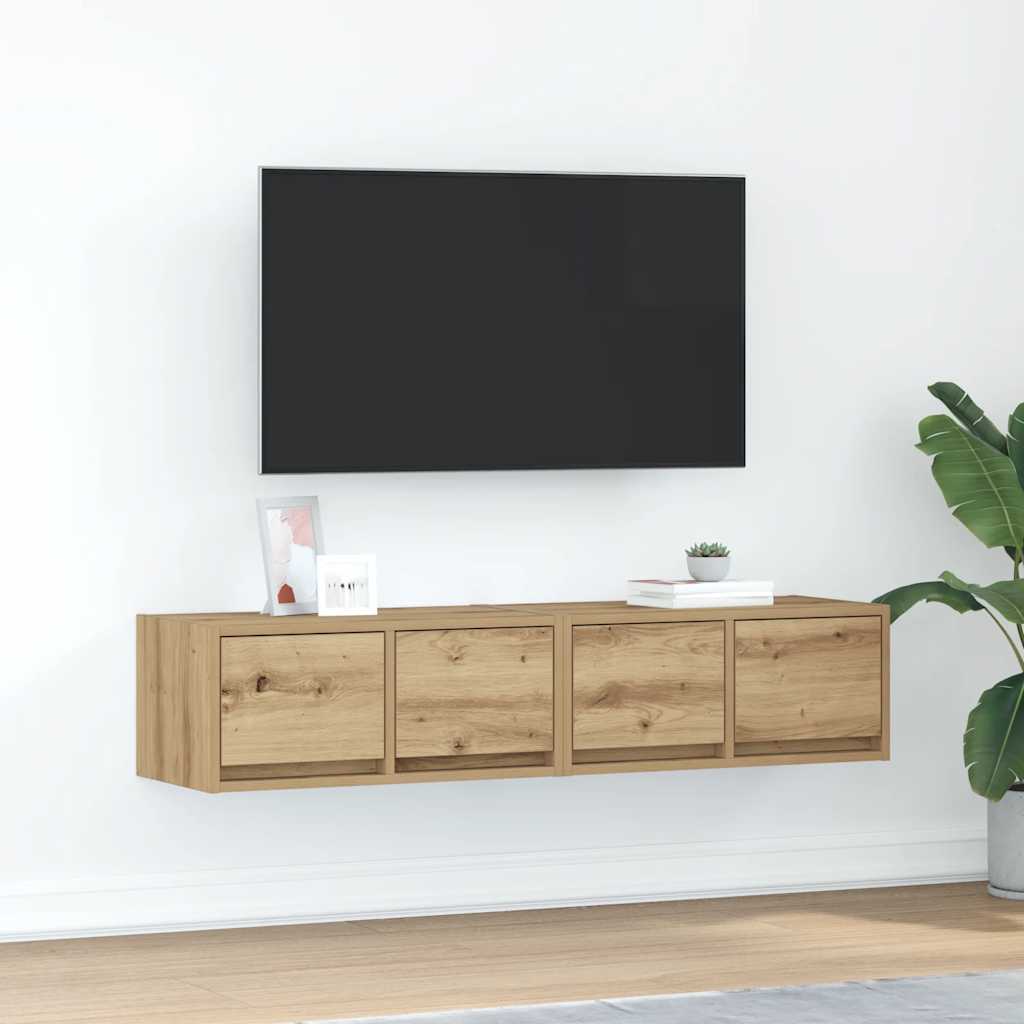 vidaXL Szafki RTV 2 szt. Dąb Artisan 60x31x25,5 cm Drewno klejone