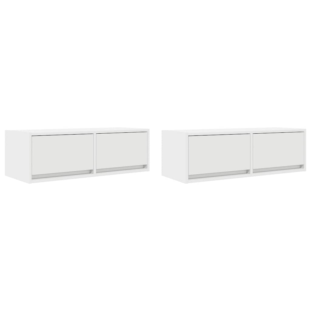 vidaXL Szafki pod TV 2 szt. Białe 80x31x25,5 cm Drewno klejone