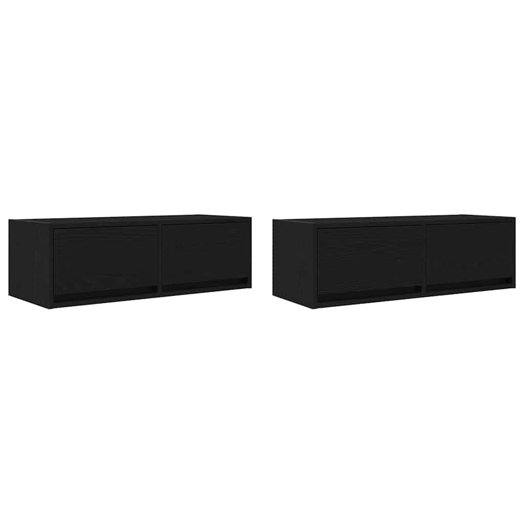 vidaXL Szafki RTV 2 szt. Dąb czarny 80x31x25,5 cm Drewno klejone