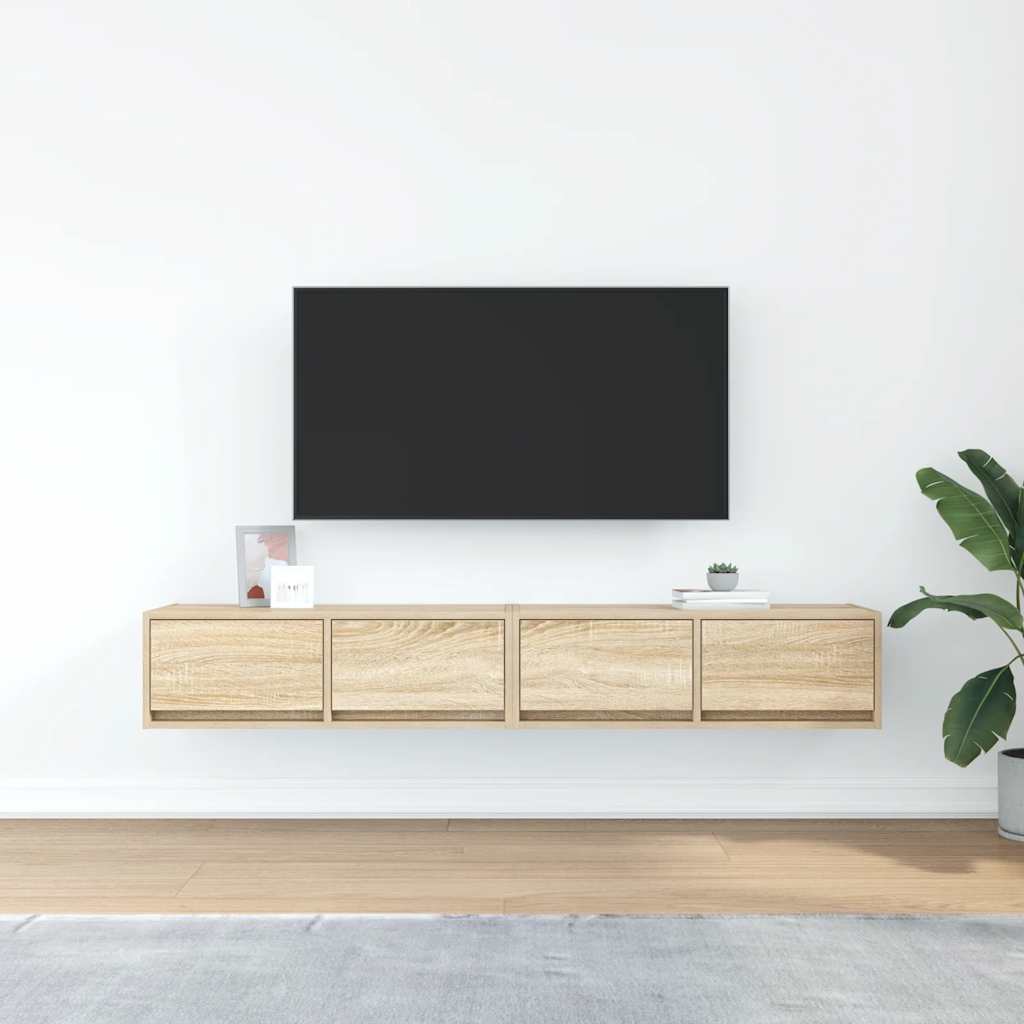 vidaXL Szafki RTV 2 szt. Dąb Sonoma 80x31x25,5 cm Drewno klejone