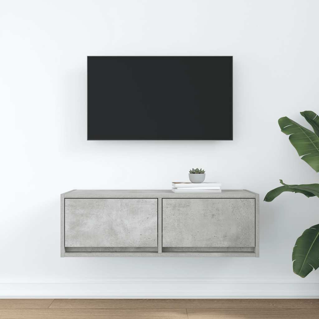 vidaXL Szafka RTV Betonowa Szara 80x31x25,5 cm Drewno klejone