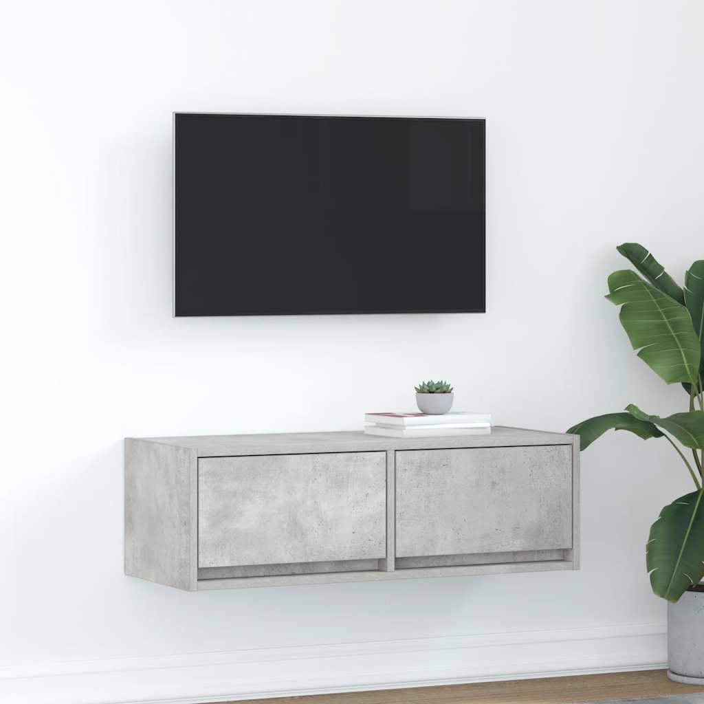 vidaXL Szafka RTV Betonowa Szara 80x31x25,5 cm Drewno klejone