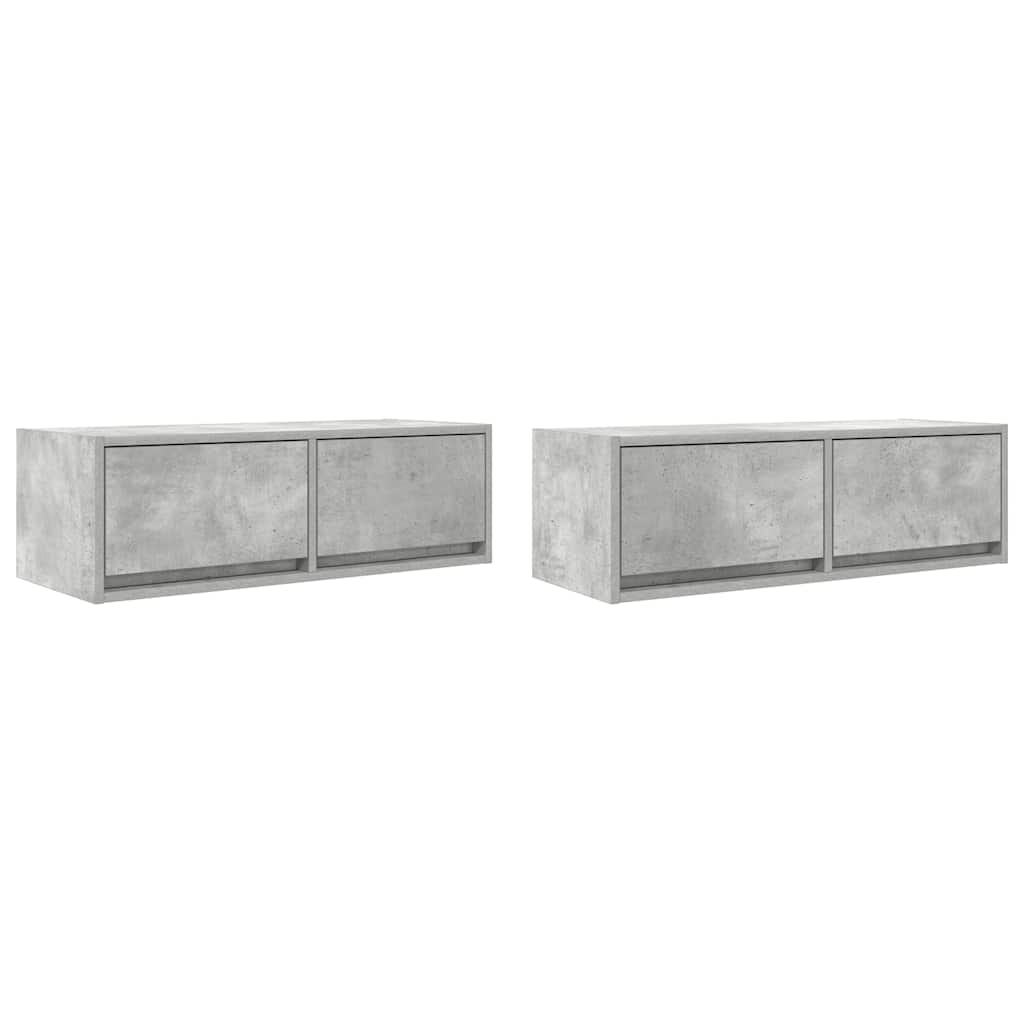 vidaXL Szafki RTV 2 szt. Beton Szary 80x31x25,5 cm Drewno klejone