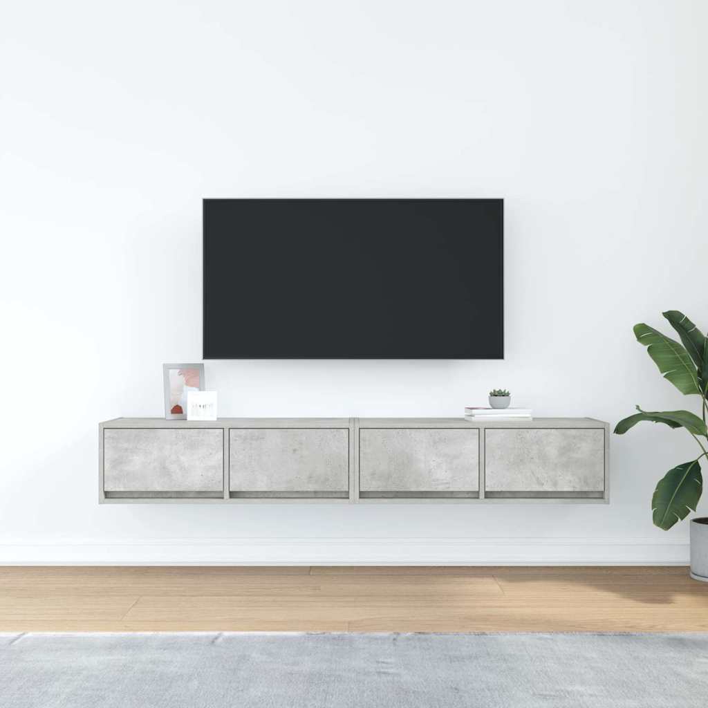 vidaXL Szafki RTV 2 szt. Beton Szary 80x31x25,5 cm Drewno klejone