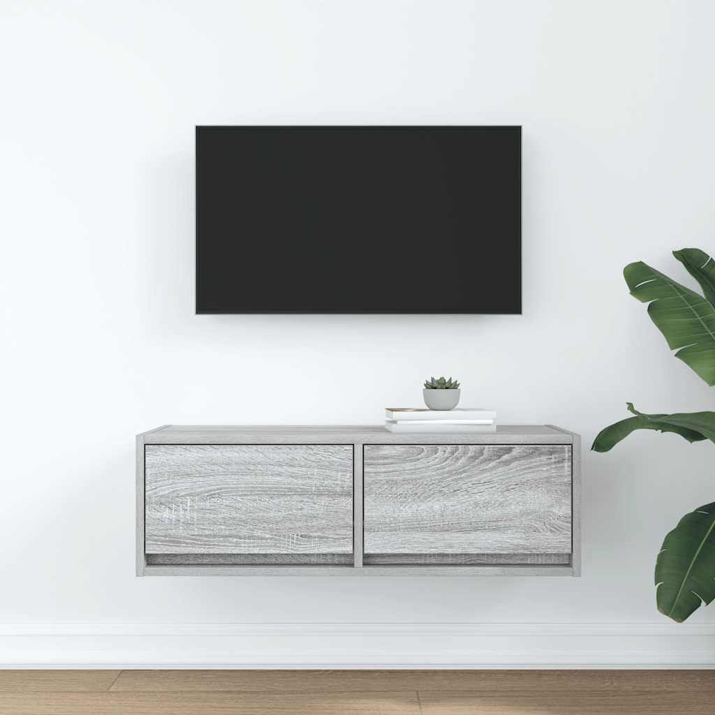 vidaXL Szafka RTV Szara Sonoma 80x31x25,5 cm Drewno klejone
