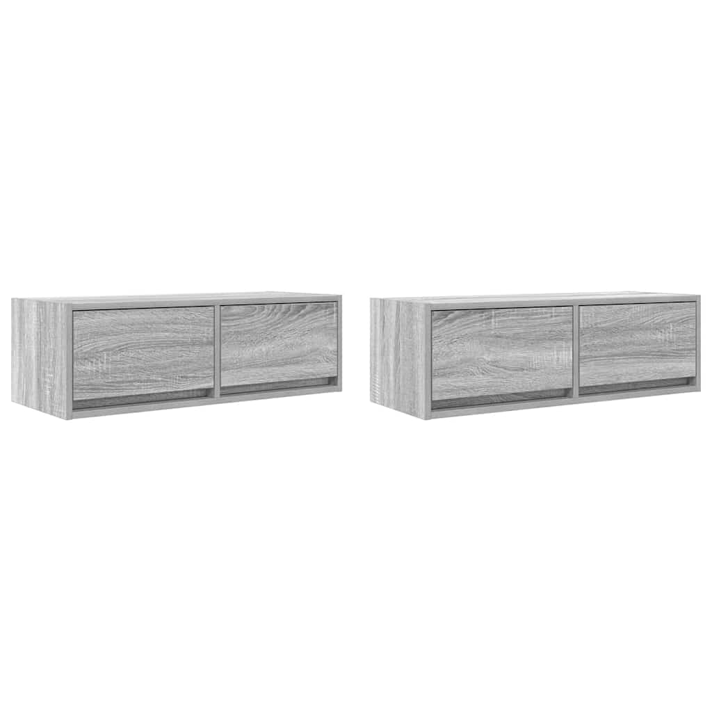 vidaXL Szafki RTV 2 szt. Szary Sonoma 80x31x25,5 cm Drewno klejone