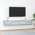 vidaXL Szafki RTV 2 szt. Szary Sonoma 80x31x25,5 cm Drewno klejone