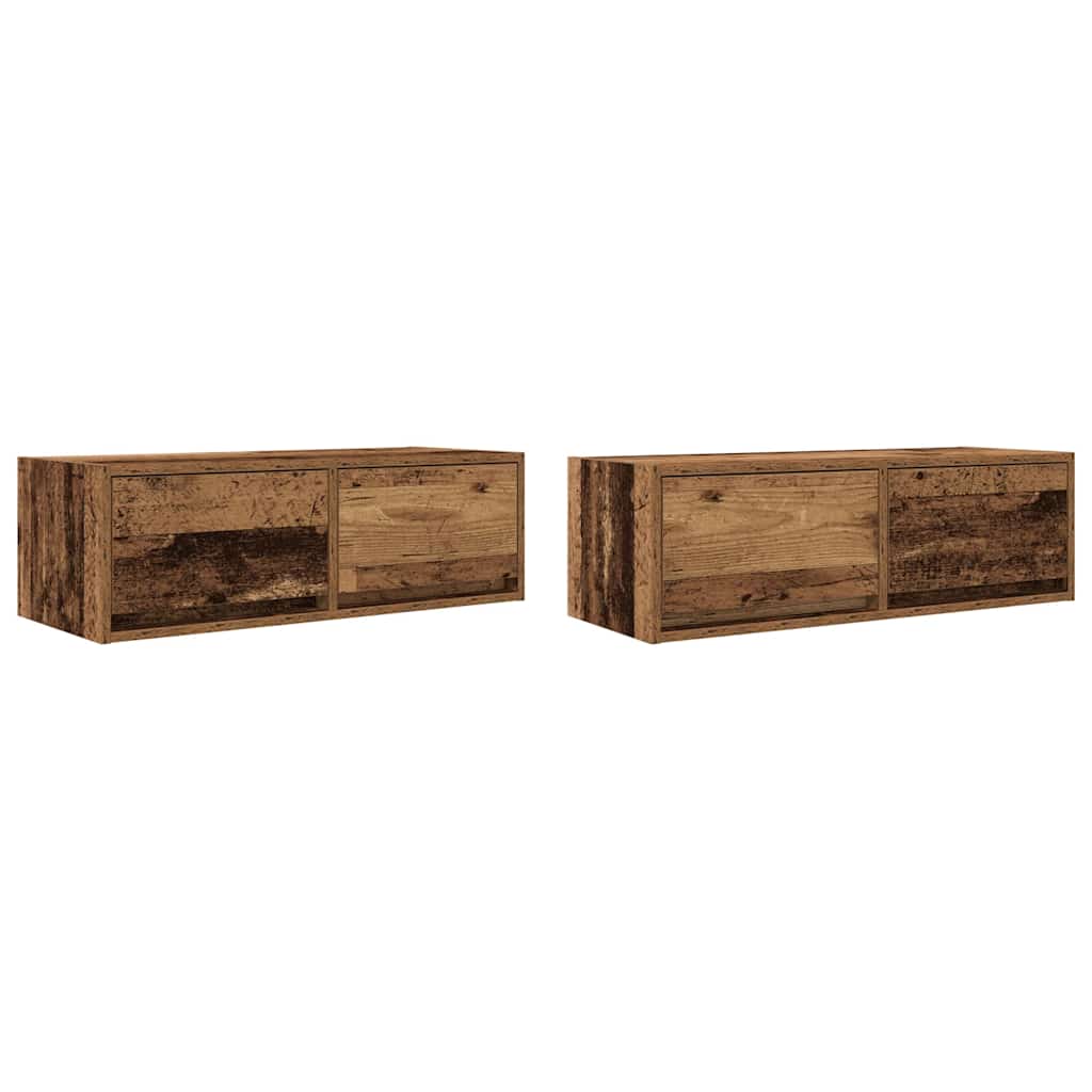 vidaXL Szafki RTV 2 szt. Stare drewno 80x31x25,5 cm Drewno klejone