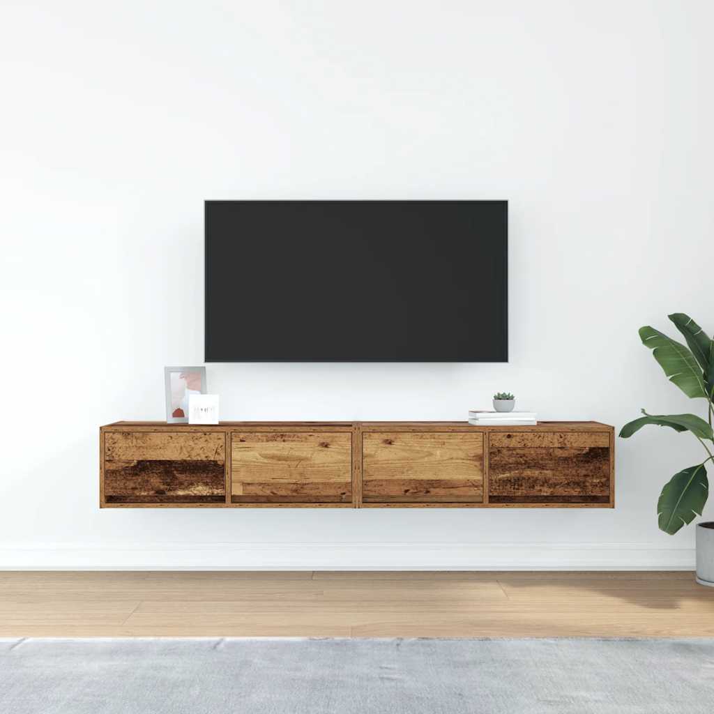 vidaXL Szafki RTV 2 szt. Stare drewno 80x31x25,5 cm Drewno klejone
