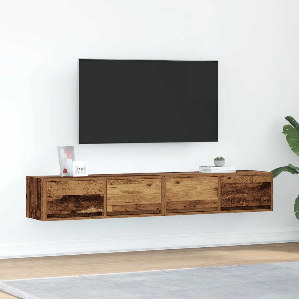 vidaXL Szafki RTV 2 szt. Stare drewno 80x31x25,5 cm Drewno klejone