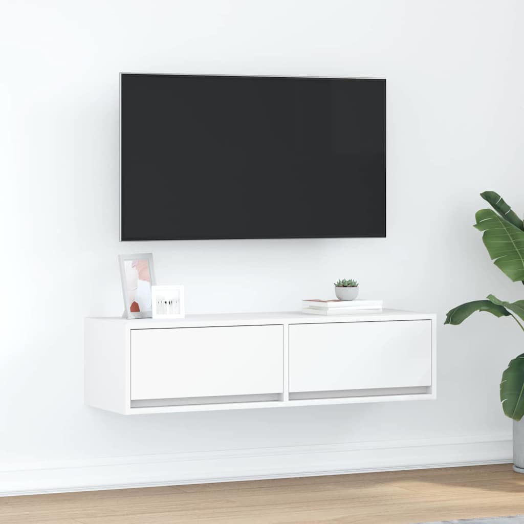 vidaXL Szafka pod telewizor z szufladą Biały 100 x 31 x 25,5 cm