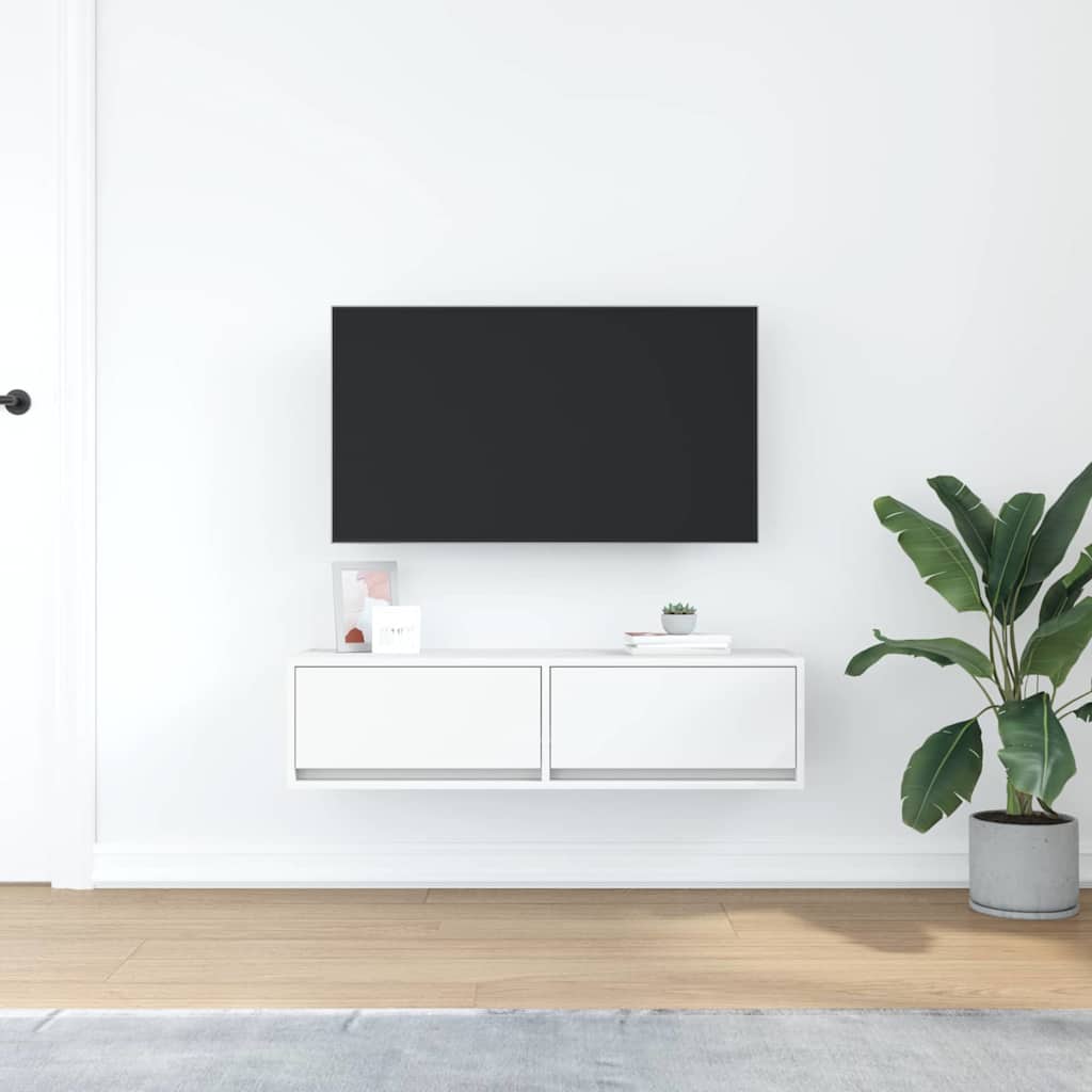 vidaXL Szafka pod telewizor z szufladą Biały 100 x 31 x 25,5 cm