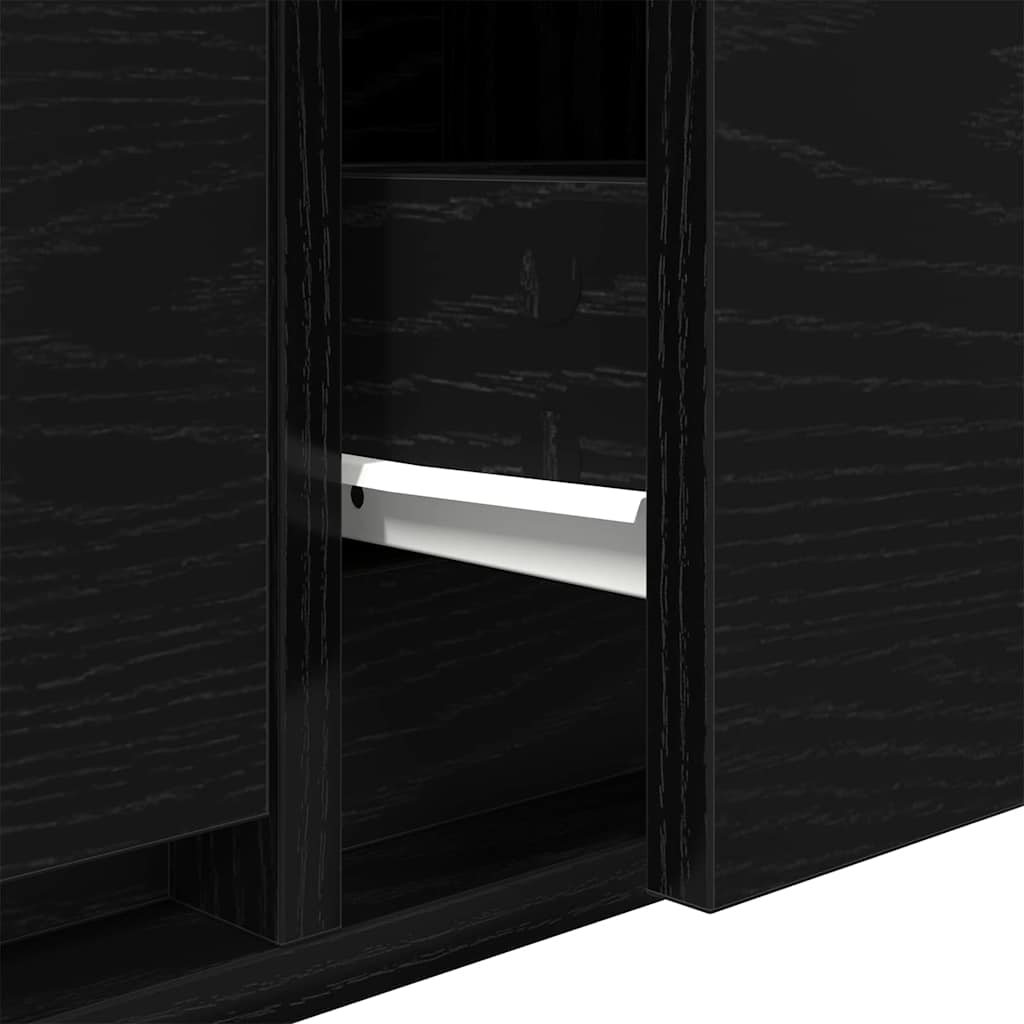 vidaXL Szafka pod telewizor z szufladą Czarny dąb 100 x 31 x 25,5 cm